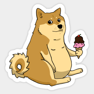 chubby shiba inu doge Sticker